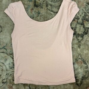 Light pink swoop back top